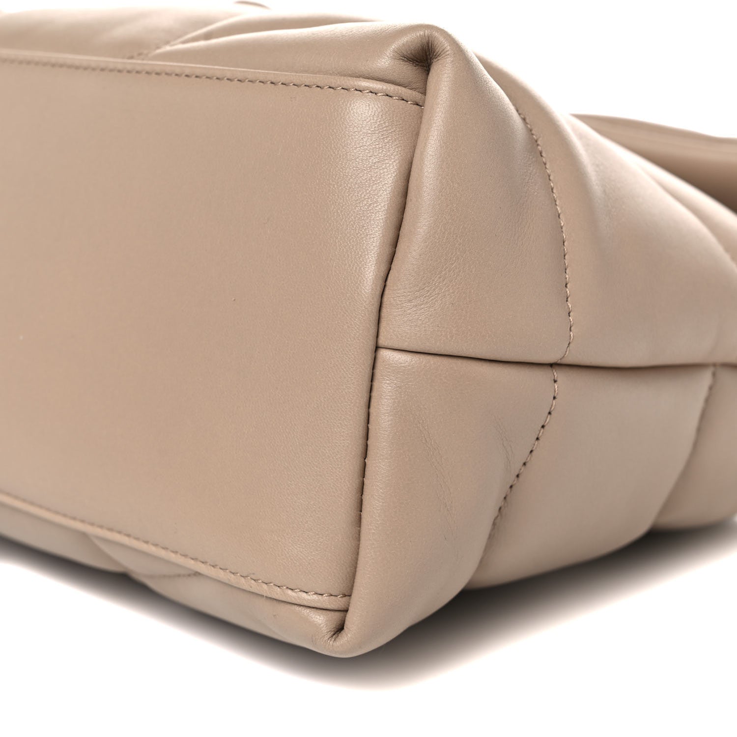 Saint Laurent Lambskin Quilted Medium Loulou Puffer Monogram Chain Satchel Dark Beige 10 of 13