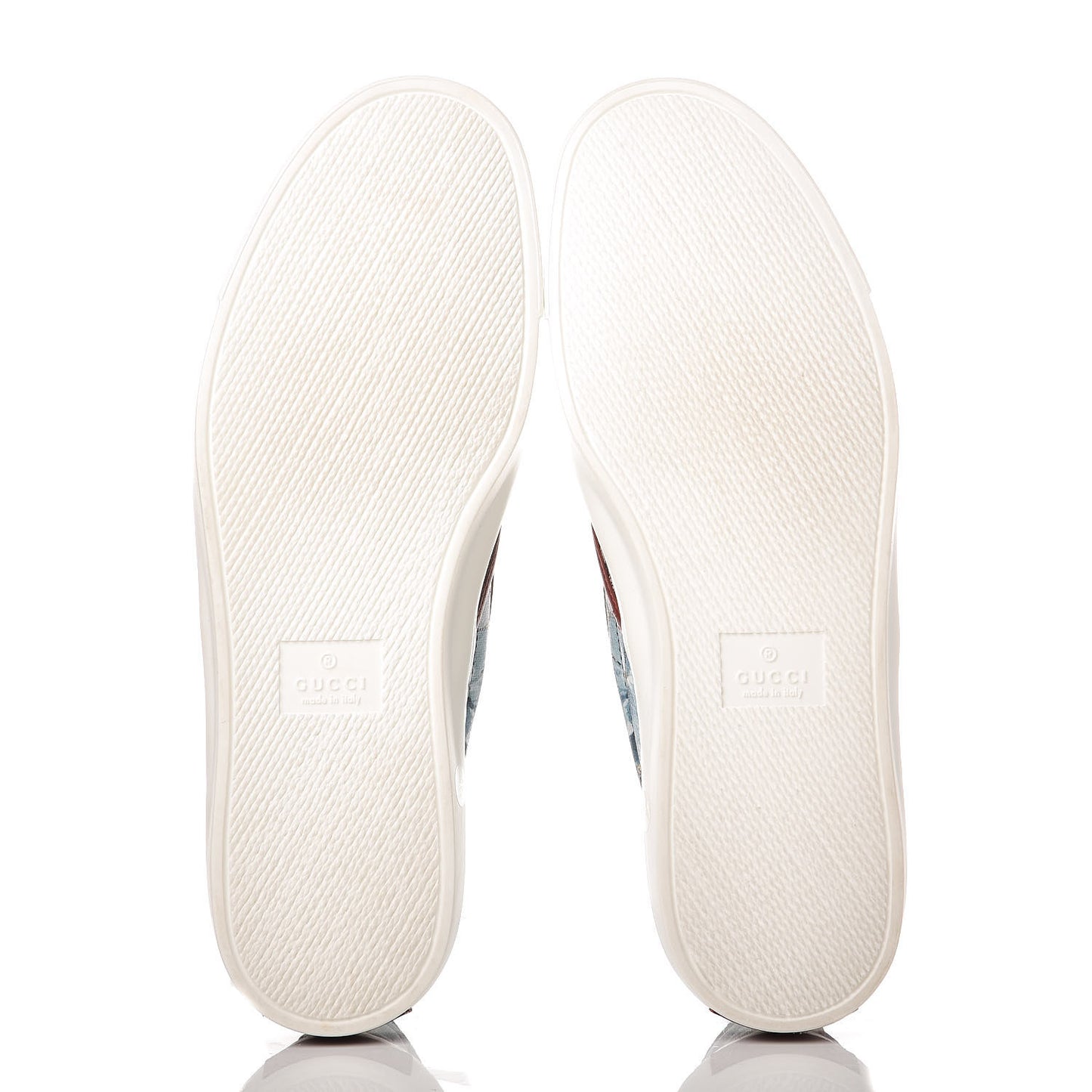 GG Supreme Monogram Blooms Womens Slip On Sneakers 39 Beige Blue Navy Red