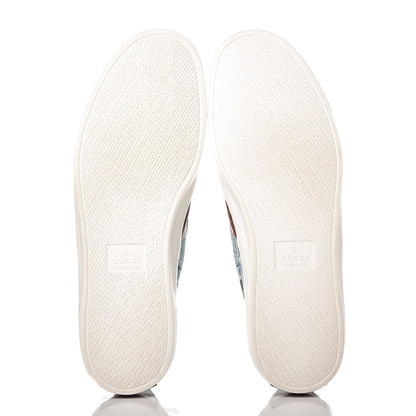 Gucci GG Supreme Monogram Blooms Womens Slip On Sneakers 39 Beige Blue Navy Red 5 of 9
