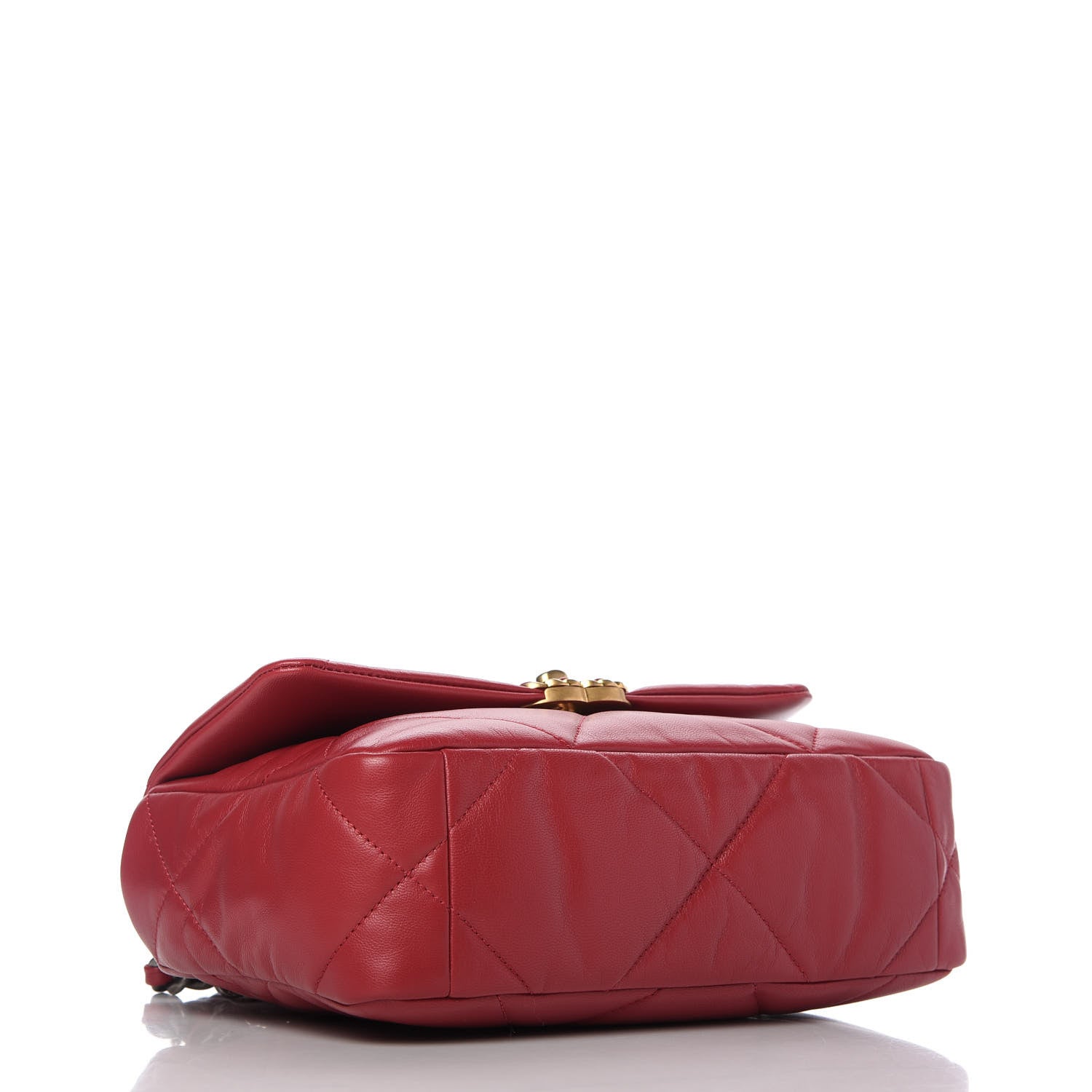 Chanel Shiny Goatskin Quilted Medium Chanel 19 Flap Dark Pink 4 of 11