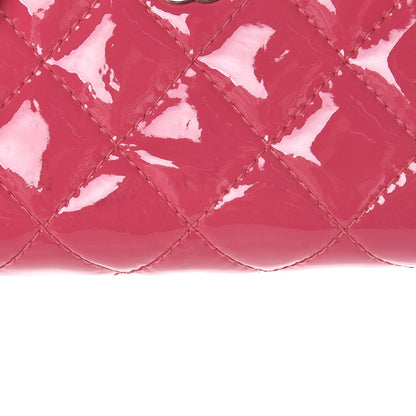 Chanel Patent Calfskin Quilted Zip Around Phone Holder Fuchsia 9 of 10