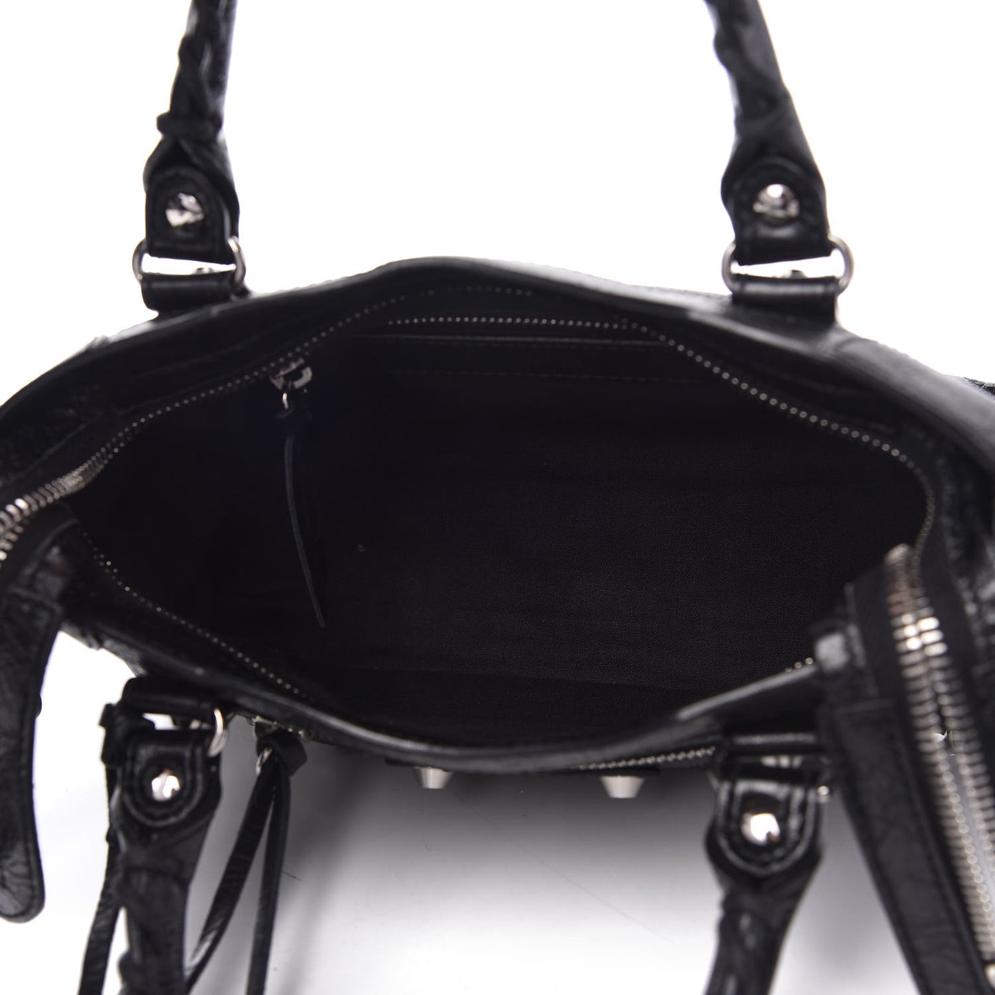 Agneau Classic Silver Hardware Mini City Black