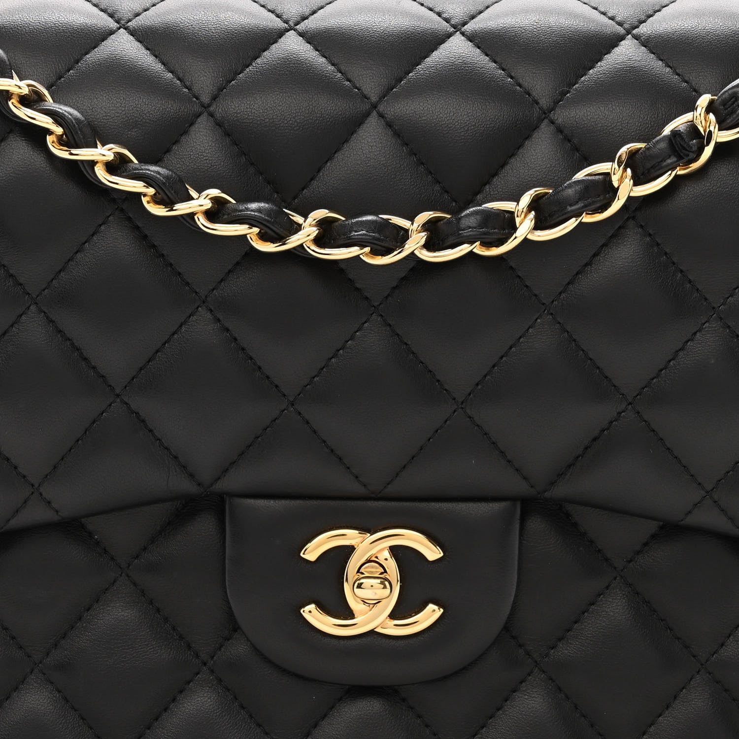 Chanel Lambskin Quilted Jumbo Double Flap Black 7 of 11