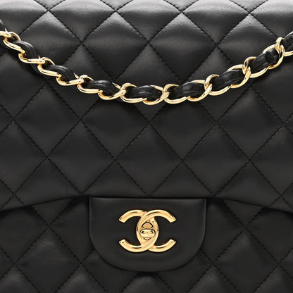 Chanel Lambskin Quilted Jumbo Double Flap Black 7 of 11