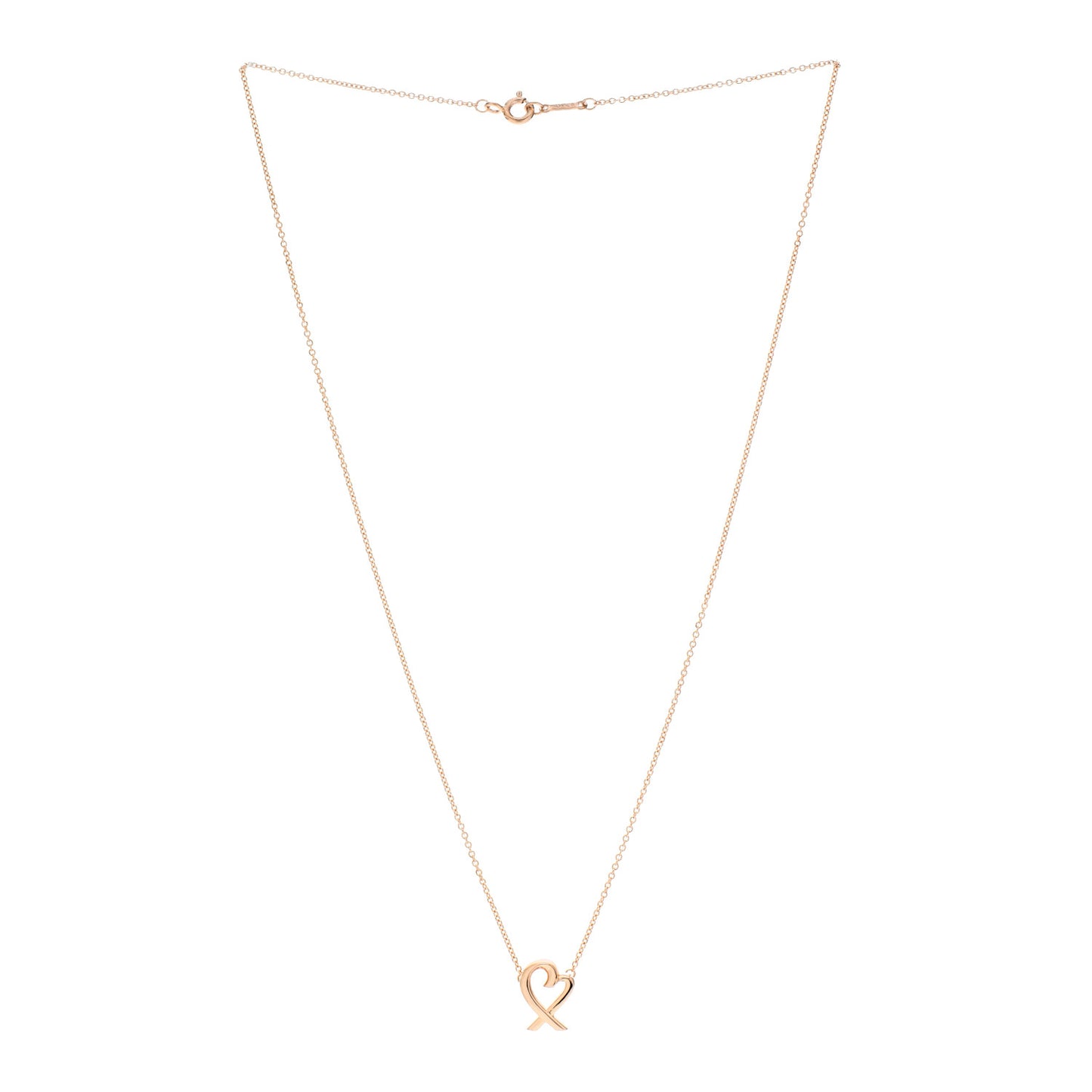 18K Rose Gold Mini Paloma Picasso Loving Heart Pendant Necklace