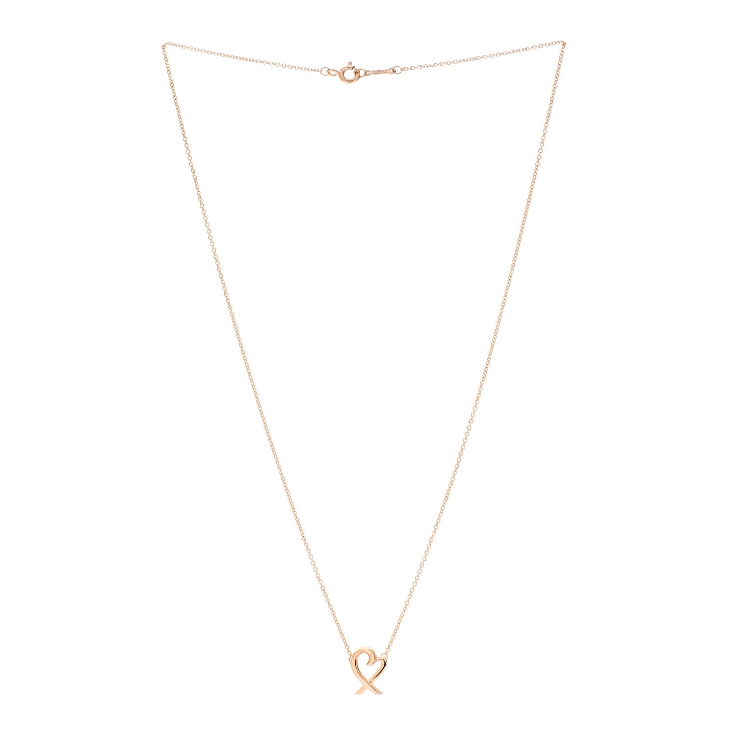 Tiffany 18K Rose Gold Mini Paloma Picasso Loving Heart Pendant Necklace 3 of 7