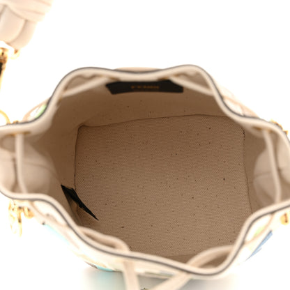 Fendi Canvas Vitello Grace F is Fendi FF Multicolor Embroidered Mini Mon Tresor Bucket Bag Grezzo Multicolor Latte 5 of 12