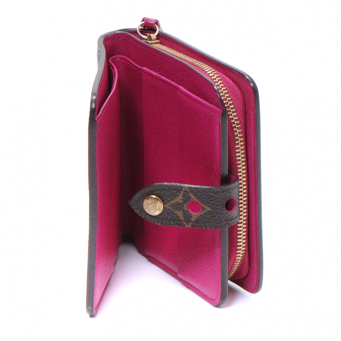Monogram Perforated Compact Zipped Wallet Fuchsia