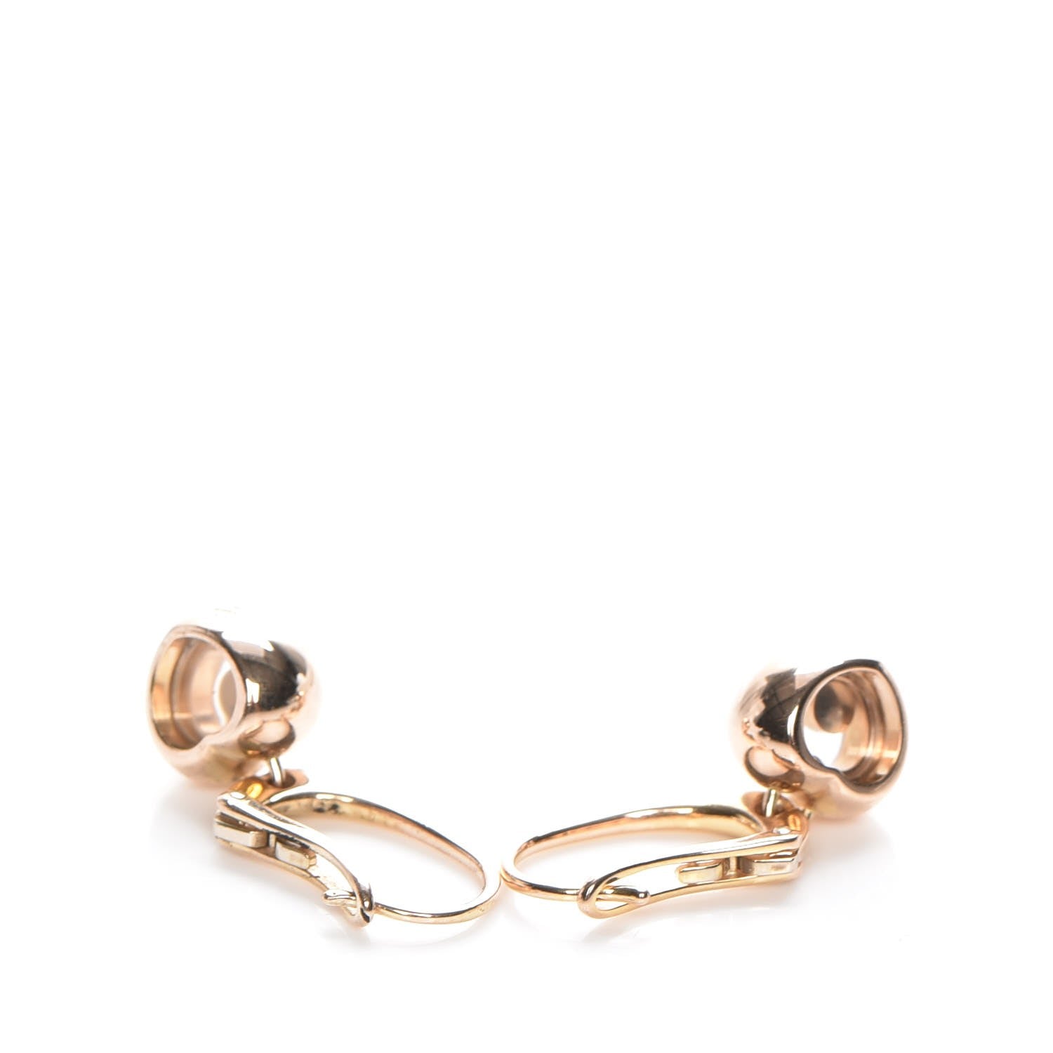 Chopard 18K Pink Gold Happy Diamond Heart Drop Earrings 4 of 5