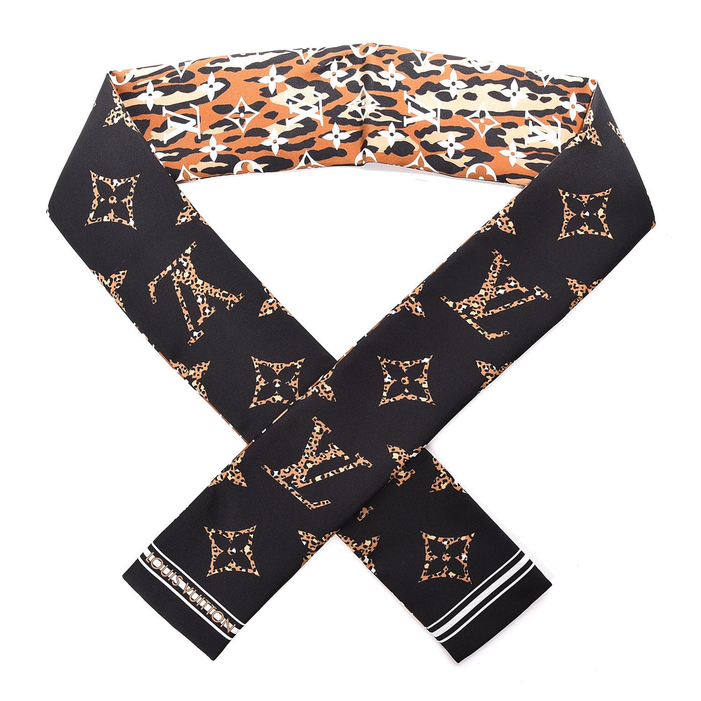 Silk Monogram Giant Jungle Bandeau Black