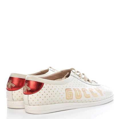Gucci X SEGA Calfskin GUCCY Stars Womens Falacer Sneakers 39 White 4 of 11
