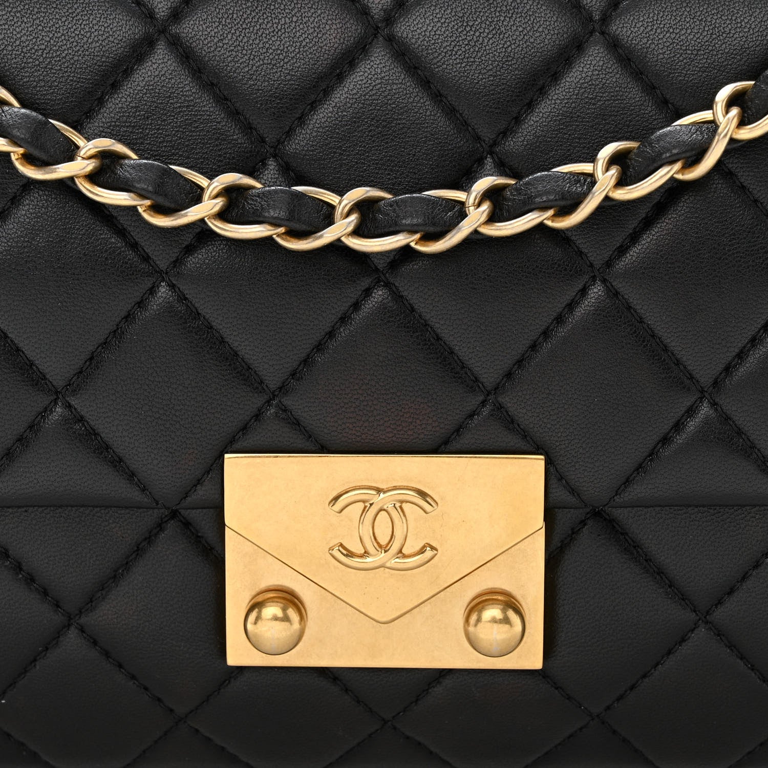 Chanel Lambskin Quilted 3 Pocket Accordion Flap Black 8 of 10