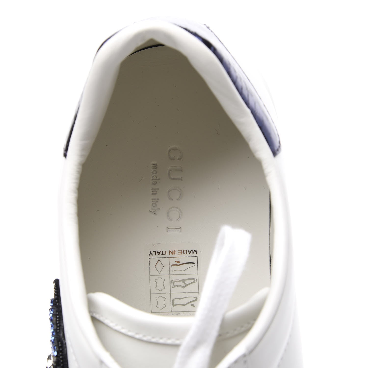 Gucci Calfskin Ayers Crystal Web Kingsnake Embroidered Womens Ace Sneakers 40 White 8 of 11