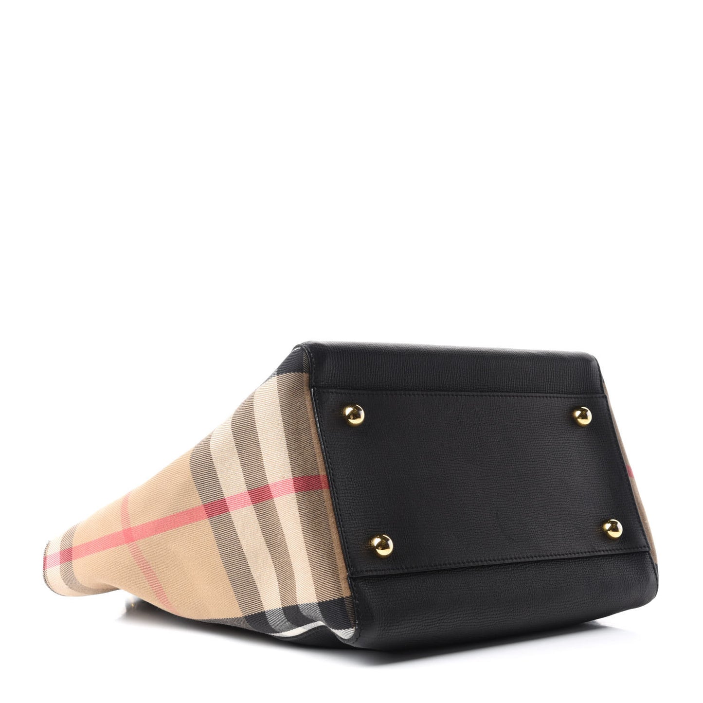 Grainy Calfskin House Check Small Canterbury Black