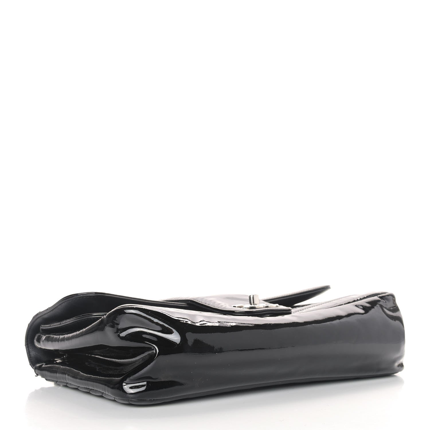 Chanel Patent Horizontal Quilted Jumbo Single Flap Black 4 of 9
