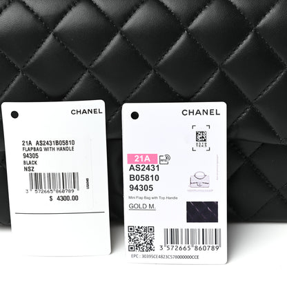 Chanel Lambskin Quilted Mini Top Handle Rectangular Flap Black 12 of 12