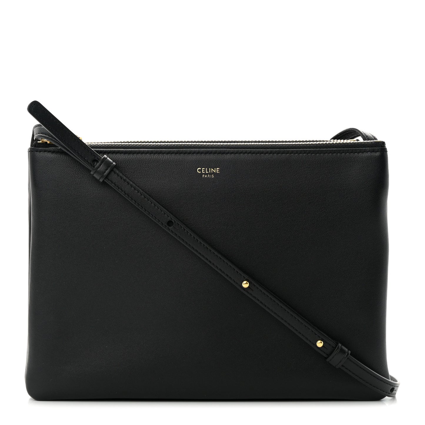 Lambskin Large Trio Crossbody Bag Black