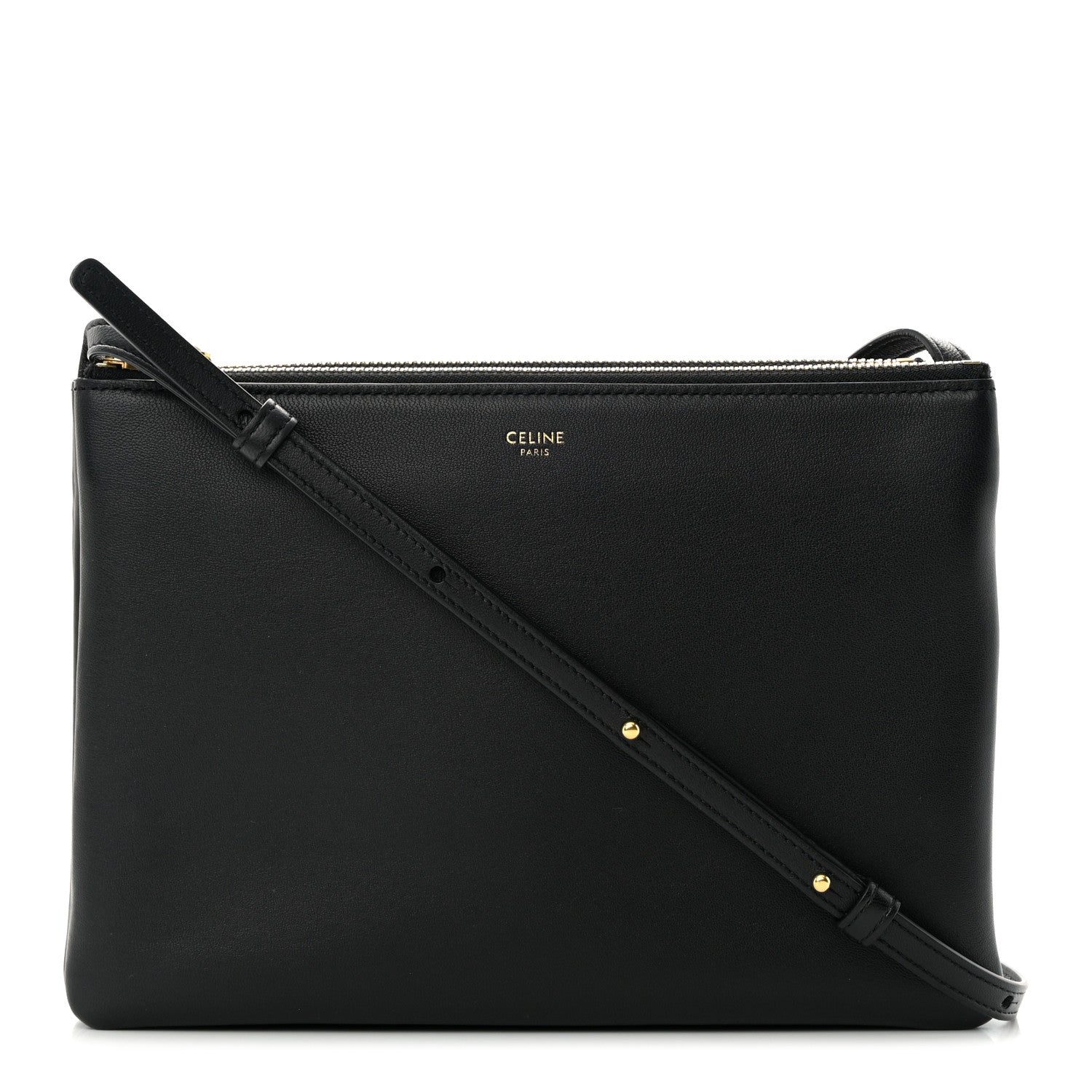 Celine Lambskin Large Trio Crossbody Bag Black 1 of 15