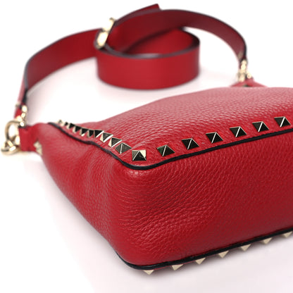 Valentino Garavani Pebbled Calfskin Mini Rockstud Flip-Lock Messenger Bag Rosso Valentino 7 of 8