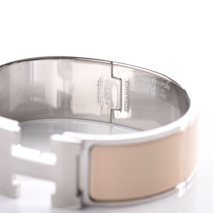Hermes Enamel Wide Clic Clac H Bracelet GM Beige Nacre 4 of 4