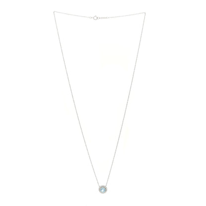 Tiffany Platinum Diamond Aquamarine Soleste Pendant Necklace 3 of 5