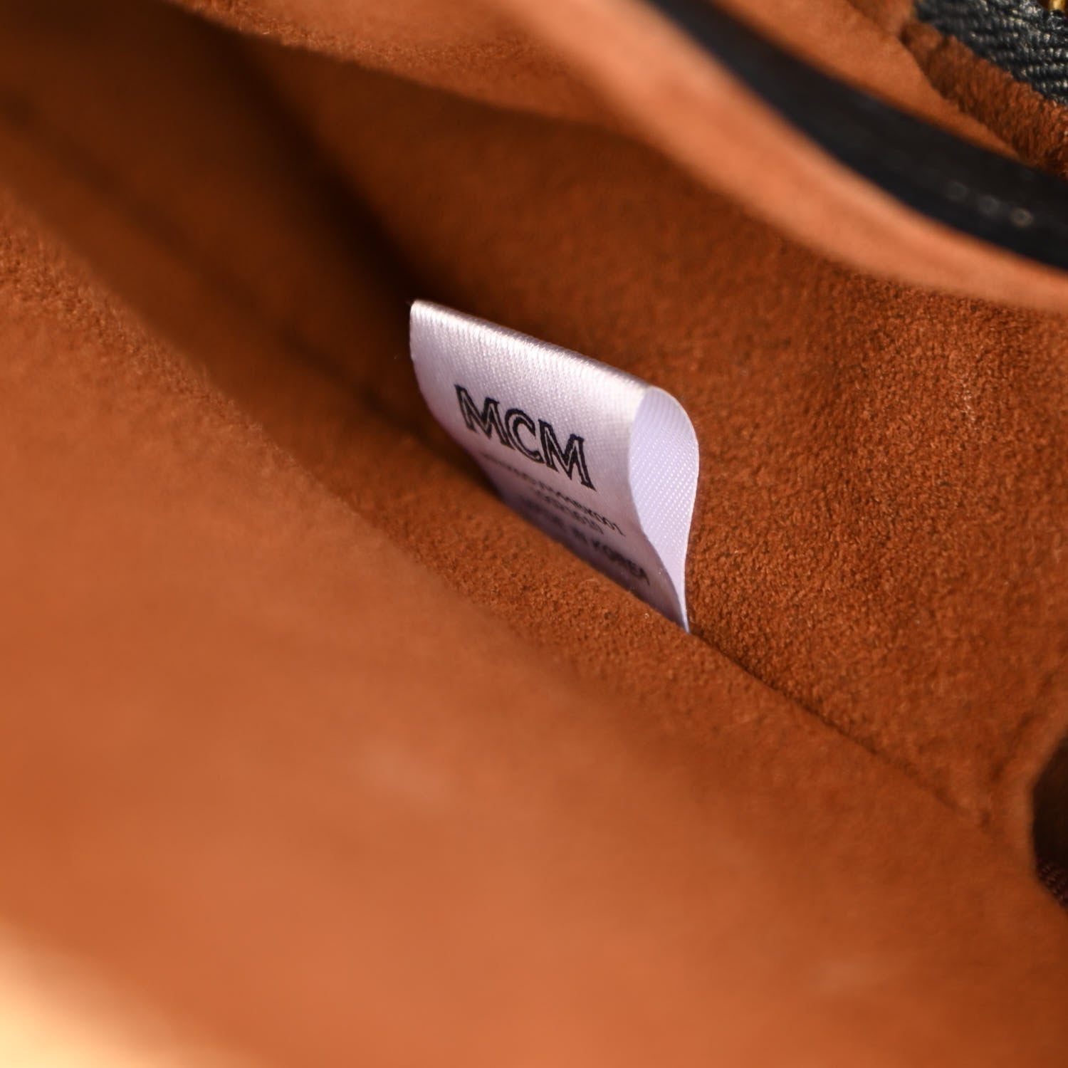 MCM Coated Canvas Medium Studded Backpack Black 7 of 12