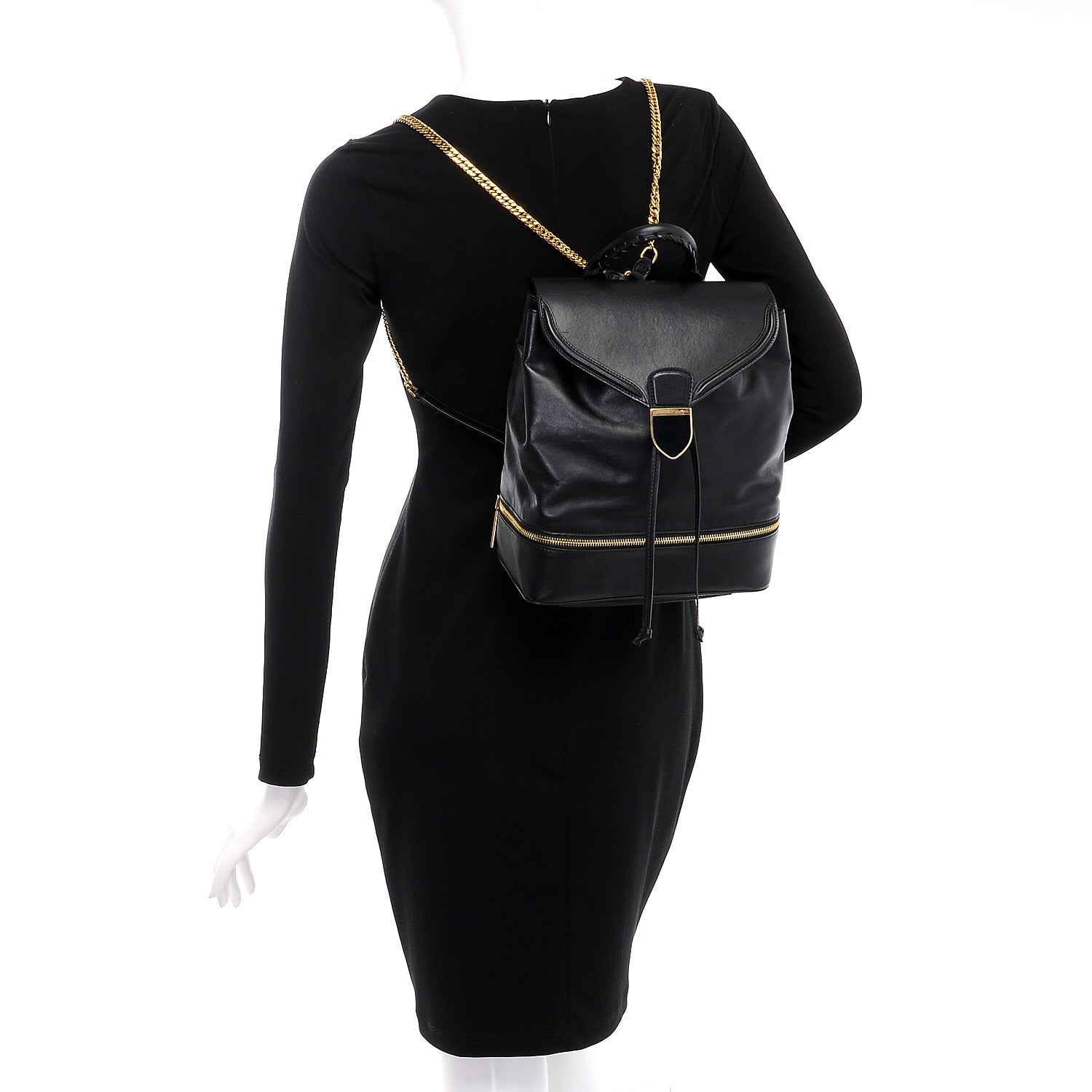 Alexander McQueen Calfskin Small Chain Strap Backpack Black 2 of 7