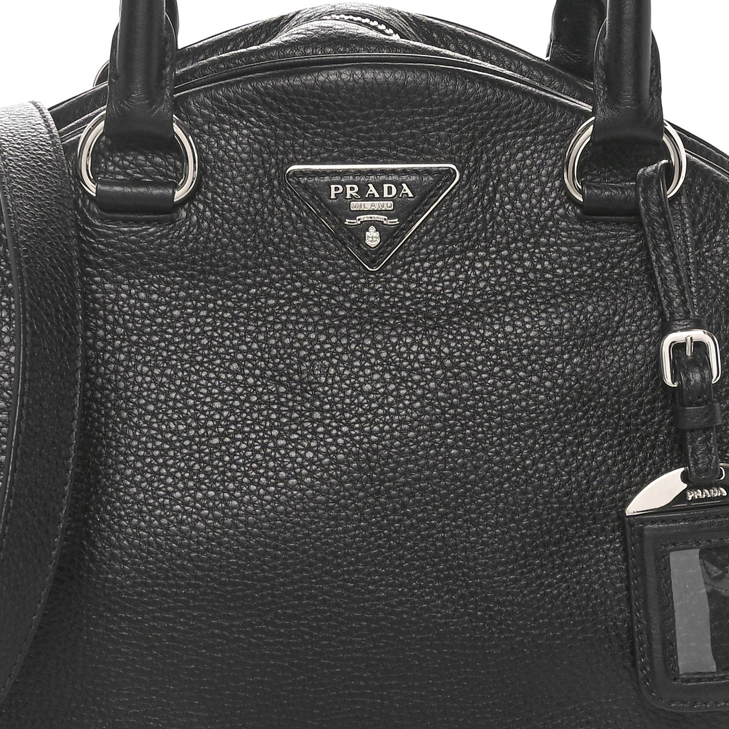 Vitello Daino Bowling Bag Black