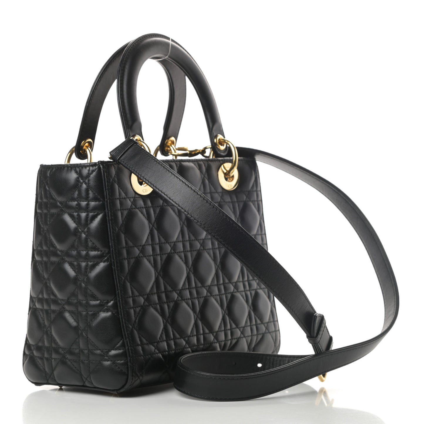 Lambskin Cannage Medium Lady Dior Black