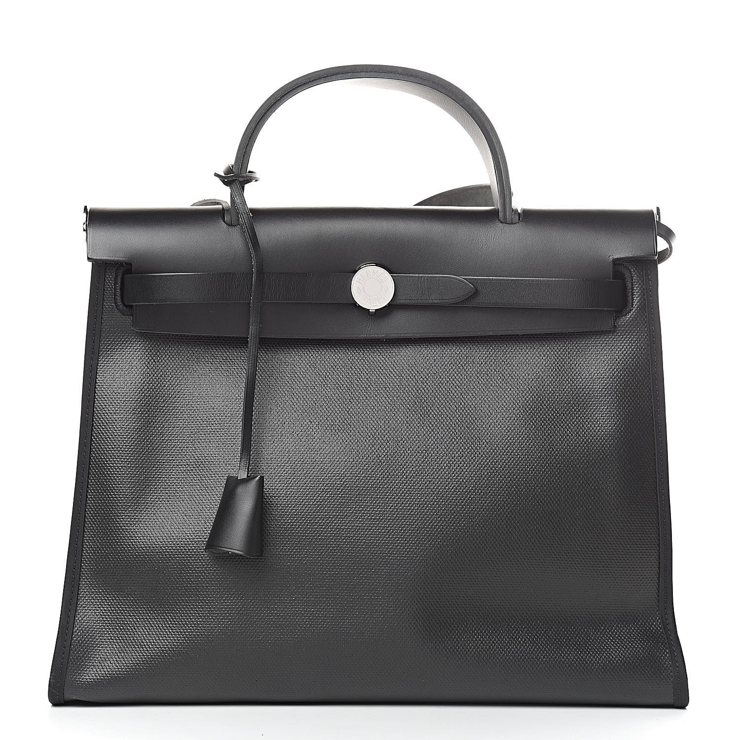 Hermes Toile H Berline Vache Hunter Herbag Zip PM 31 Black Ecru 3 of 14