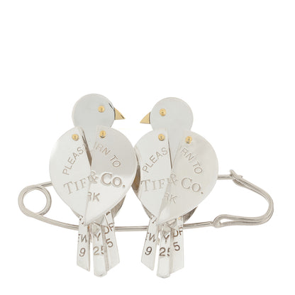 Tiffany Sterling Silver 18K Yellow Gold Return to Tiffany Love Bugs Bird Brooch Pin 1 of 4