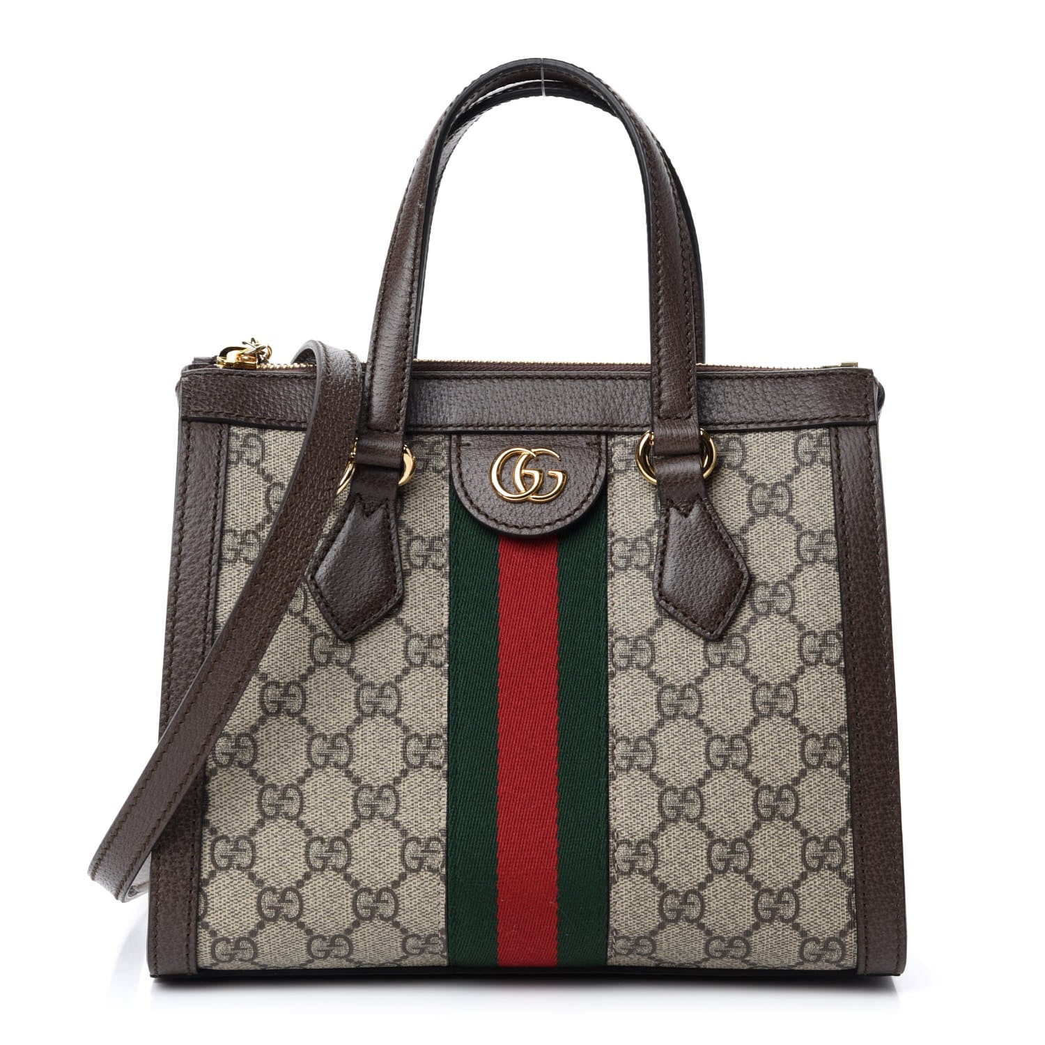 Gucci GG Supreme Monogram Small Ophidia Tote Bag Brown 1 of 11