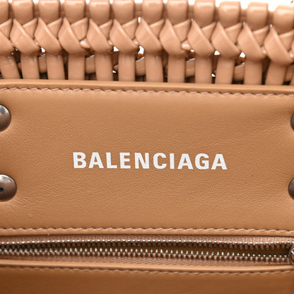 Balenciaga Varnished Faux Calfskin Braided XS Bistro Basket Beige 6 of 8