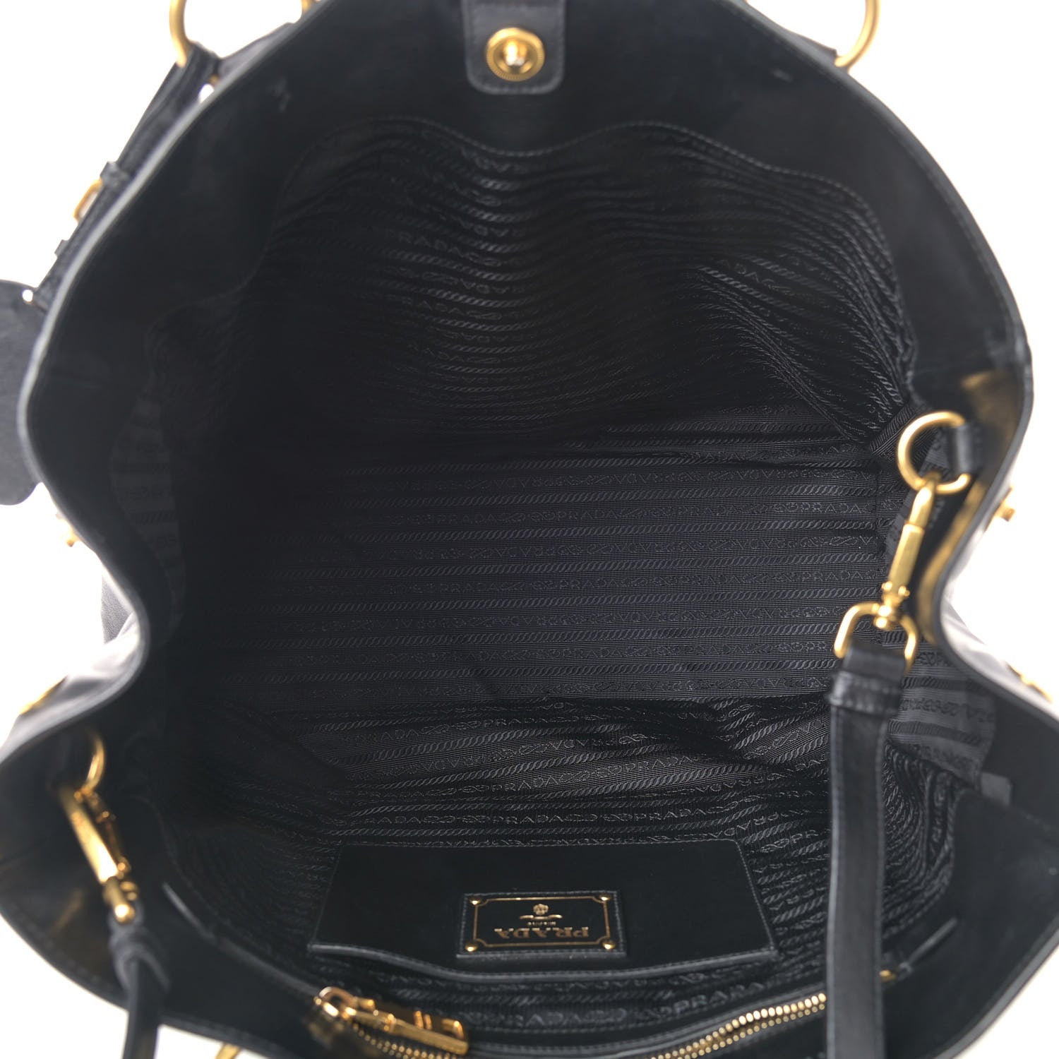 Prada Soft Calf Shopping Tote Black 4 of 11