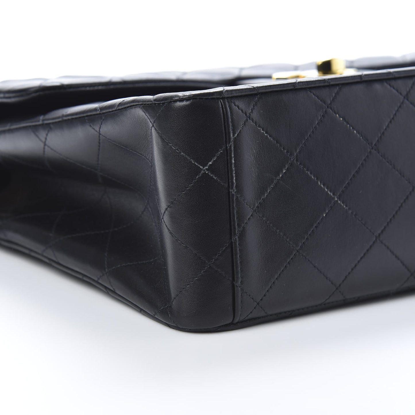 Lambskin Quilted XL Jumbo Single Flap Black