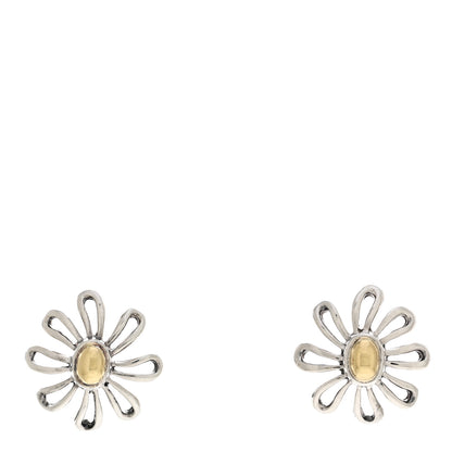 Tiffany Sterling Silver 18K Yellow Gold Medium Paloma Picasso Daisy Earrings 1 of 4