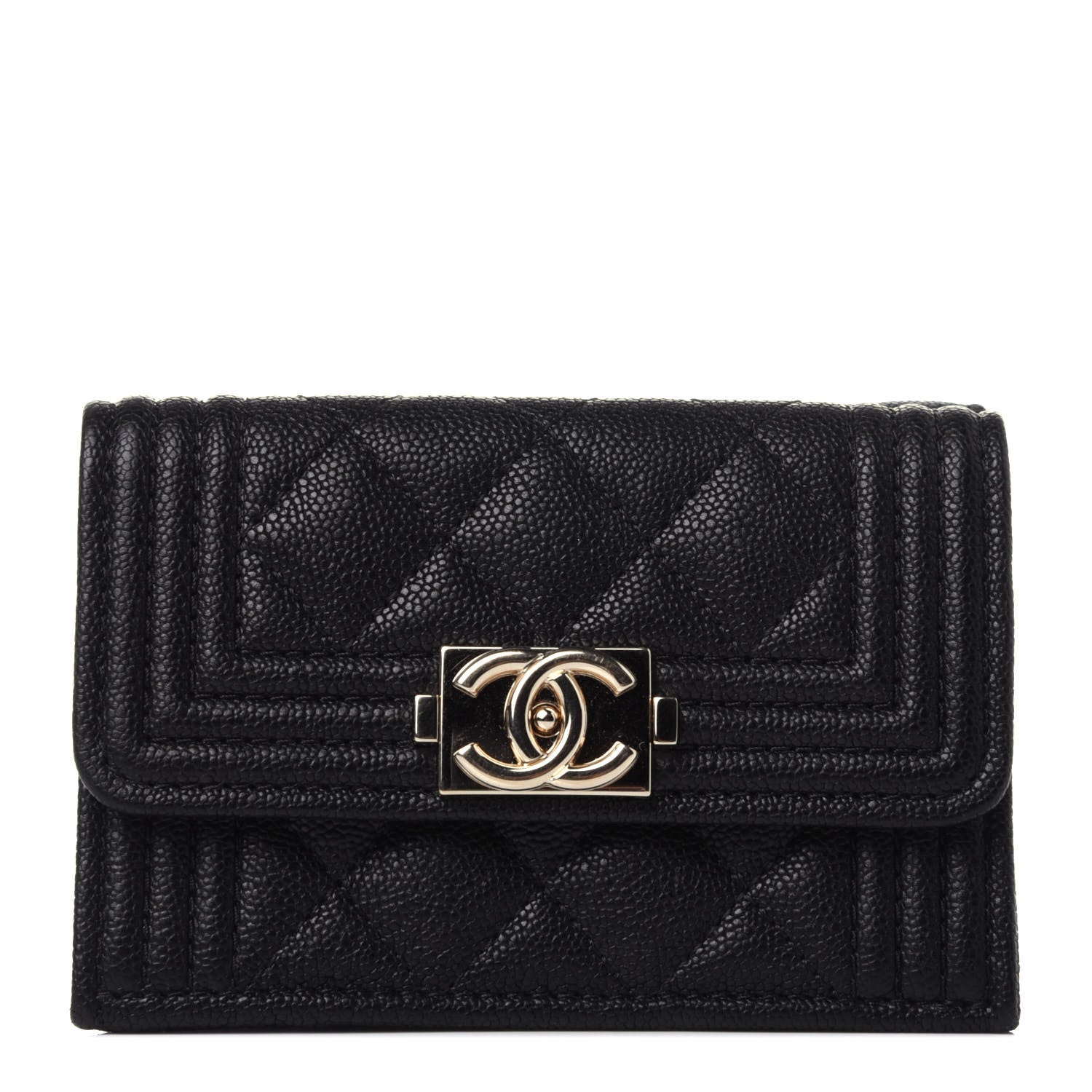 Chanel Caviar Quilted Small Boy Flap Wallet Black 1 of 13