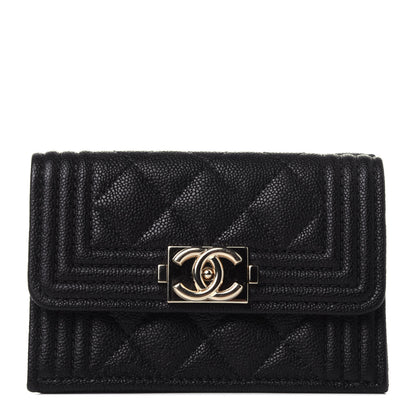 Chanel Caviar Quilted Small Boy Flap Wallet Black 1 of 13