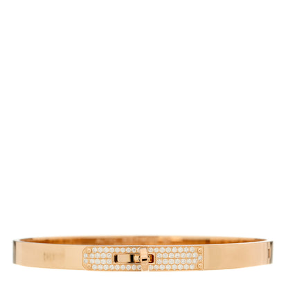 Hermes 18K Rose Gold Diamond PM Kelly Pave Bracelet SH 1 of 3