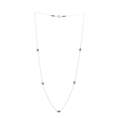 Tiffany Sterling Silver Diamond .25ctw Elsa Peretti Diamonds by the Yard Five Station Necklace 3 of 6