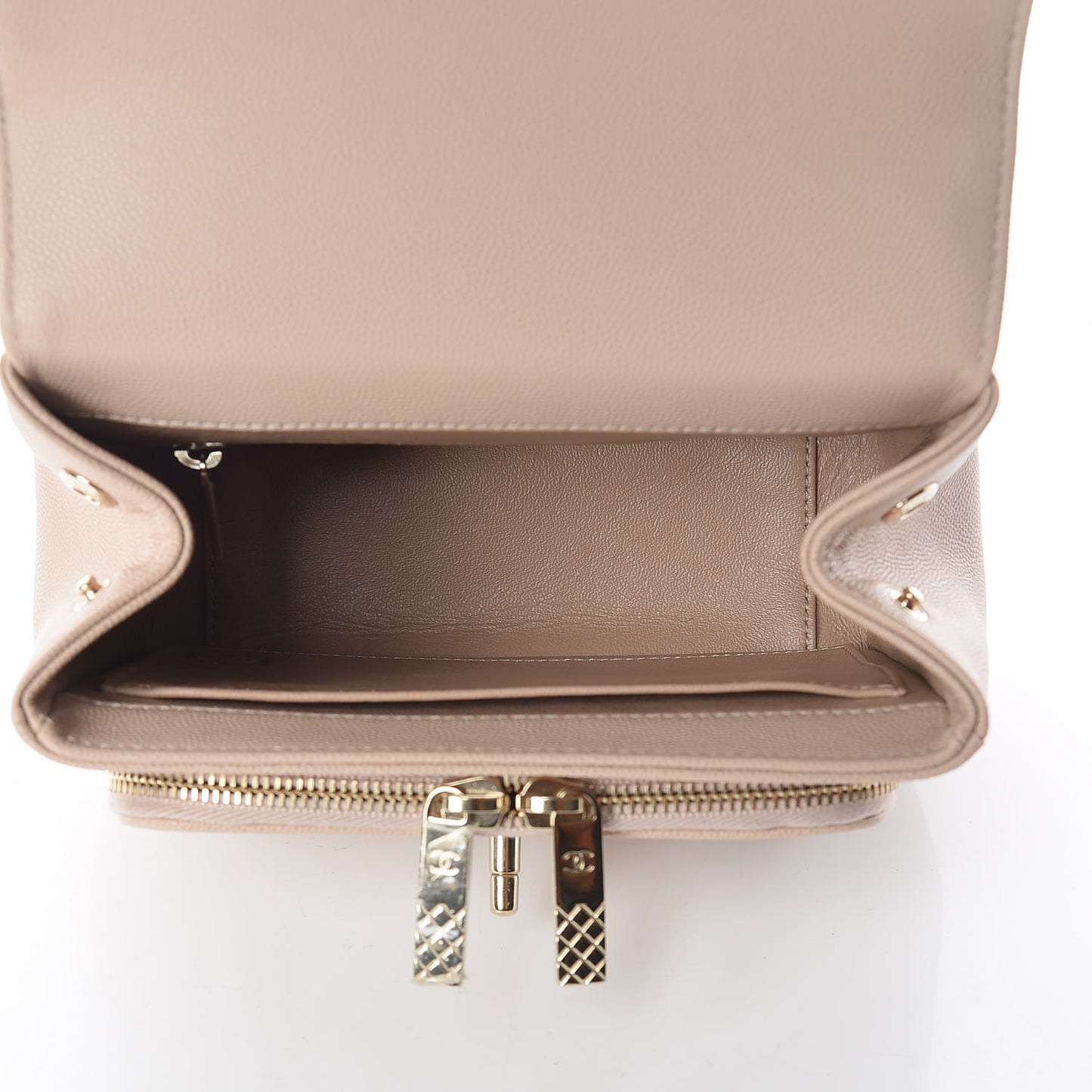 Caviar Quilted Small Business Affinity Flap Beige