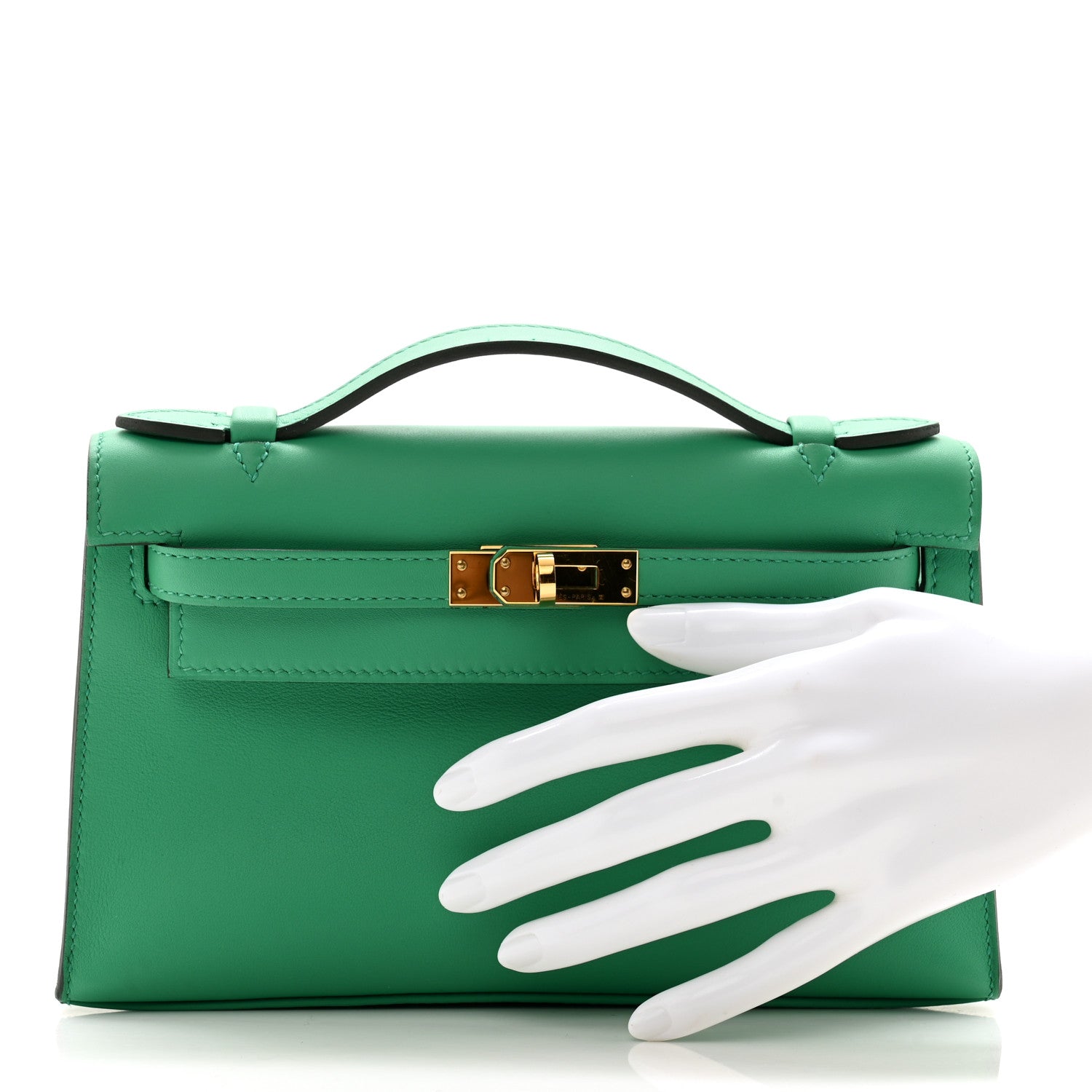 Hermes Swift Kelly Pochette Clutch Menthe 2 of 9