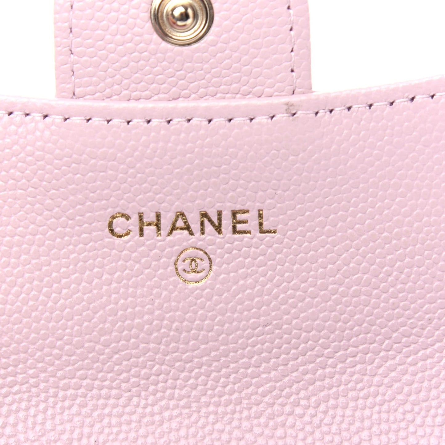 Caviar Quilted Flap Card Holder Wallet Light Pink