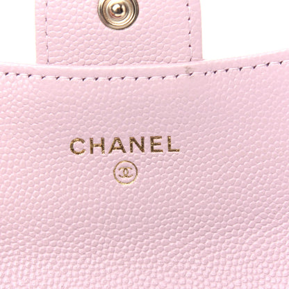 Chanel Caviar Quilted Flap Card Holder Wallet Light Pink 6 of 9