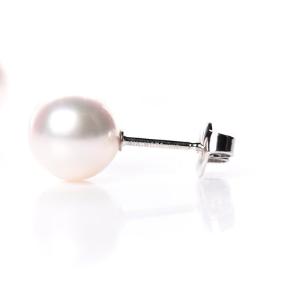 Mikimoto 18K White Gold Akoya Pearl 9mm Stud Earrings 4 of 4