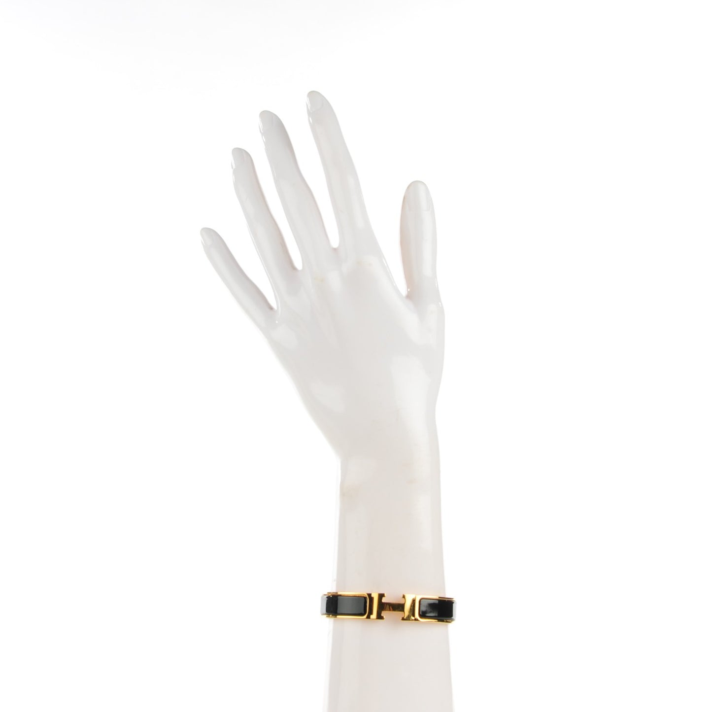 Enamel Narrow Clic Clac H Bracelet PM Black