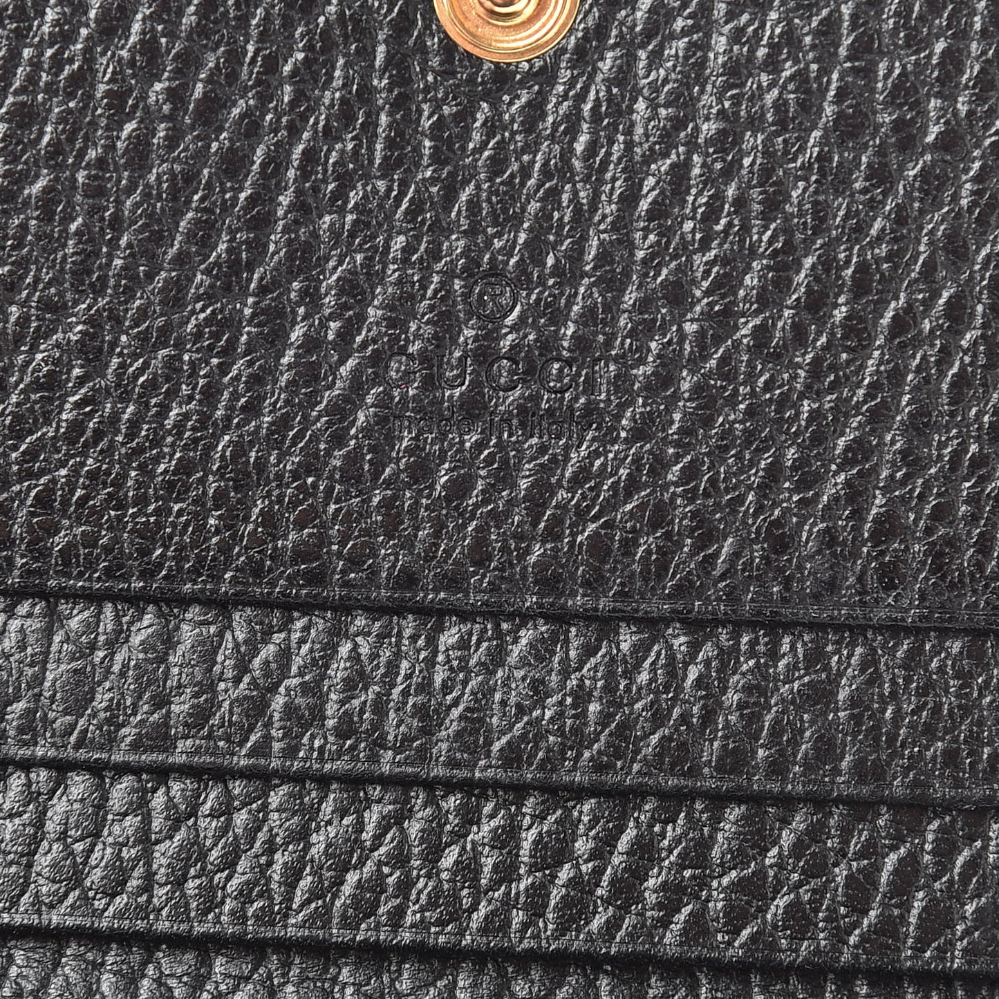 Pebbled Calfskin GG Marmont Card Case Black