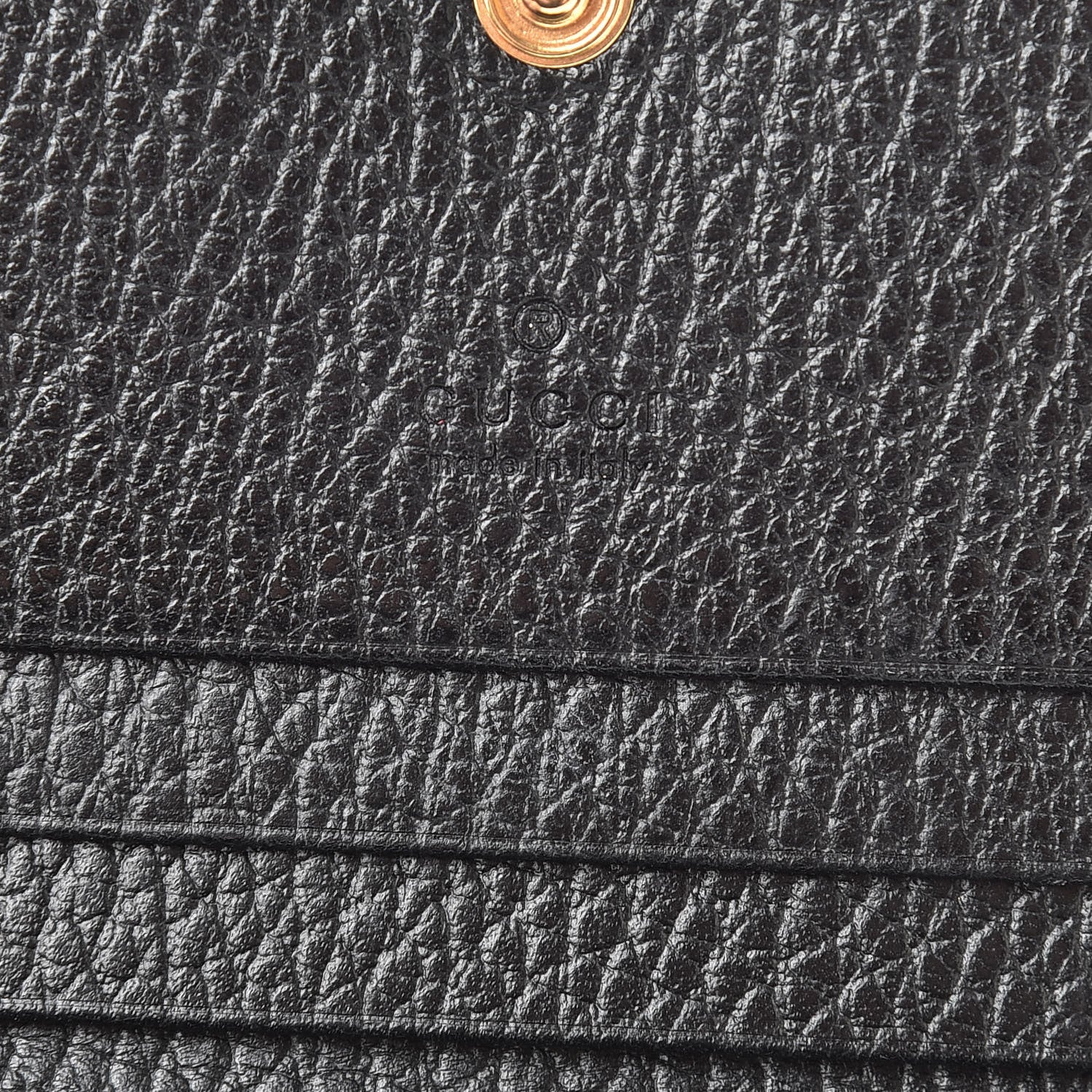 Gucci Pebbled Calfskin GG Marmont Card Case Black 6 of 8