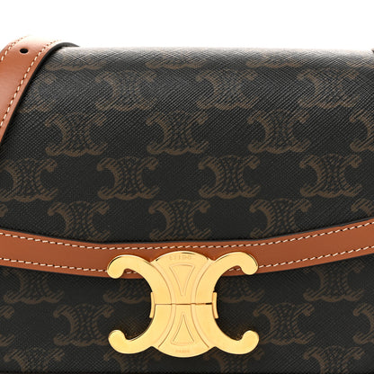 Celine Calfskin Triomphe Canvas Teen Triomphe Bag Tan 9 of 13