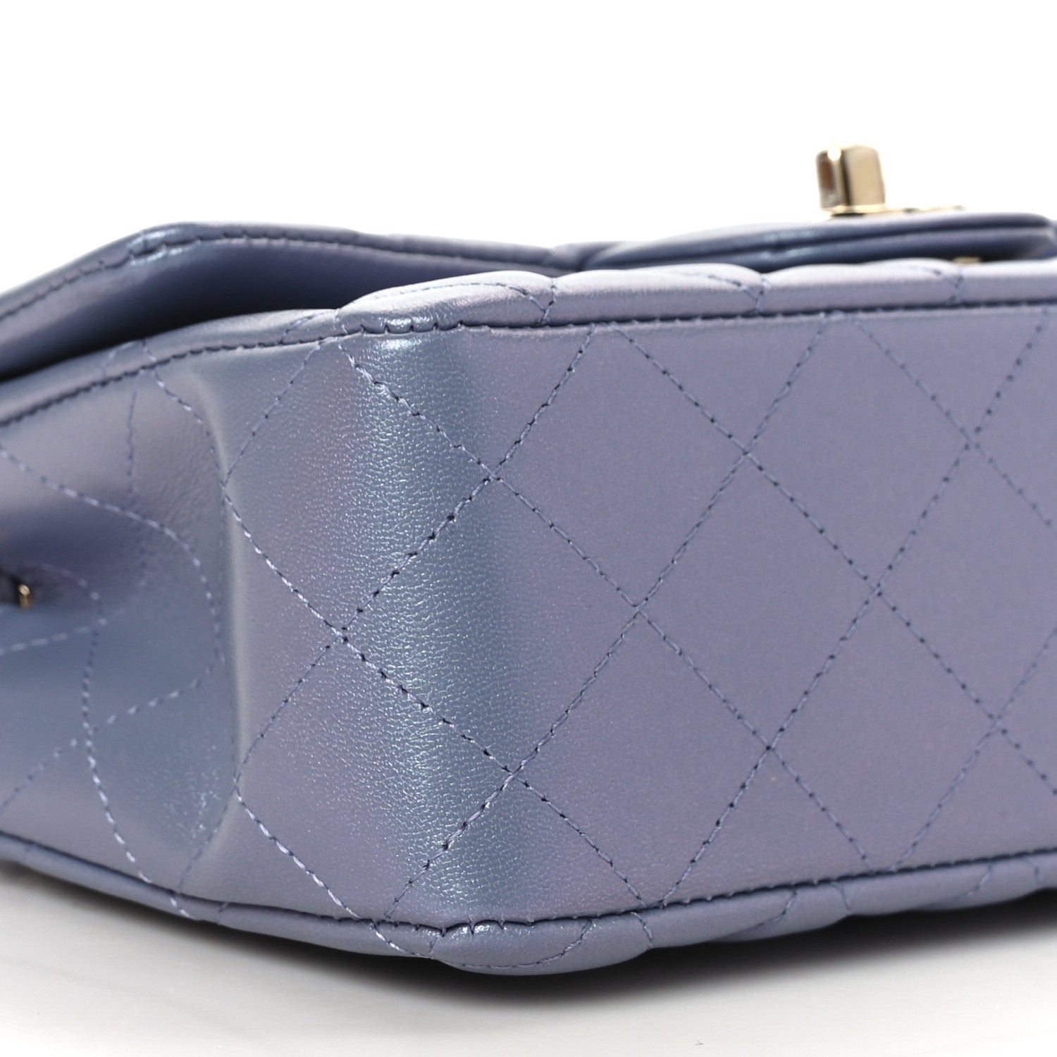 Chanel Iridescent Lambskin Quilted Mini Rectangular Flap Light Purple 7 of 8